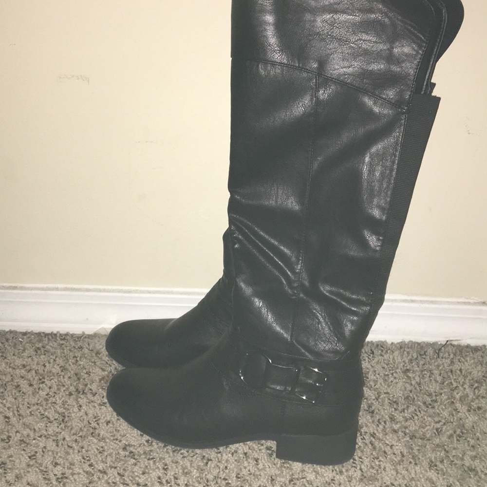 Over the knee high leather boots